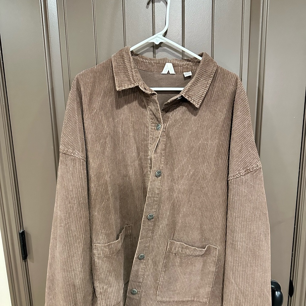 Roxy Men's Tan Corduroy Shirt Jacket